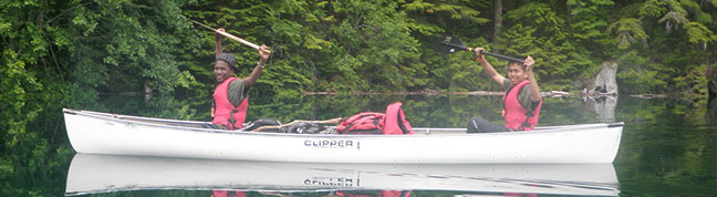 2014 YLA roommates Amadon and Joseph Canoeing on Ross Lake